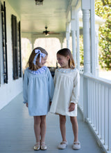 Pippa Dress in Ivory Non-Wrinkle Corduroy