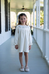 Pippa Dress in Ivory Non-Wrinkle Corduroy