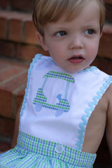 Brady Button-On Bubble w/ Ric Rac in Preppy Tattersall