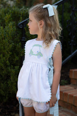 Lottie Shorts in Blue Bitty Dot Pique