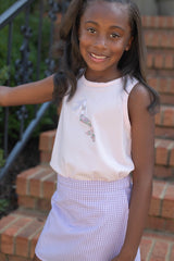 Racerback Tank Basic in Light Pink Knit w/ Mermaid