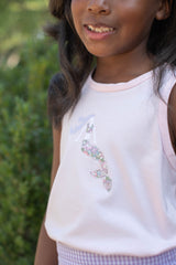 Racerback Tank Basic in Light Pink Knit w/ Mermaid