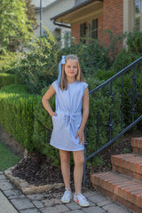 Harper Knit Dress Premium in Blue Gingham Knit