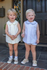 Freddie Shirt Sleeveless in Light Blue Seersucker