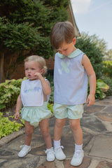 David Shirt Sleeveless in Light Blue 1/8 Check