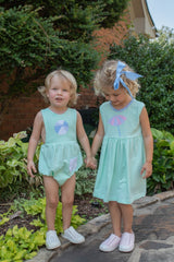 Lee Knit Sunsuit Premium in Minty Fresh Stripe Knit