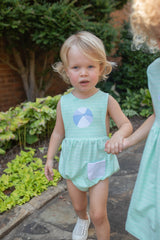 Lee Knit Sunsuit Premium in Minty Fresh Stripe Knit