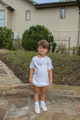 Boy Tee Short Sleeve White with Wagon