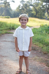 Fitz Shirt Short Sleeve in Yellow Stripe Seersucker