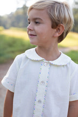 Fitz Shirt Short Sleeve in Yellow Stripe Seersucker