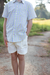 Cooper Shorts in Yellow Stripe Seersucker