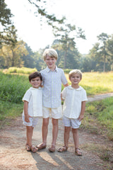 Henry Shirt Short Sleeve in Yellow Stripe Seersucker