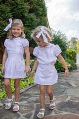 Kate Skirt in Light Pink Stripe Seersucker