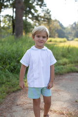 Henry Shirt Short Sleeve in Blue Bitty Dot Pique
