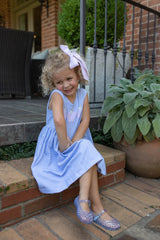 Sophie Knit Dress Sleeveless Premium in Blue Gingham Knit