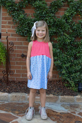 Delilah Dress w/ Racerback Tank Premium in Poppy Stripe Knit