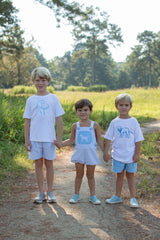 Boy Tee Short Sleeve White with Vinyl Dog Head