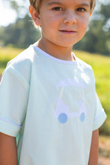James Shirt Short Sleeve in Seafoam Pique