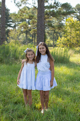 Mary Alex Shorts in Blue & White Dress Stripe