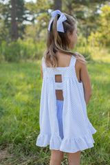 Mary Alex Shorts in Blue & White Dress Stripe