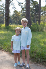 James Shirt Short Sleeve in Seafoam Pique