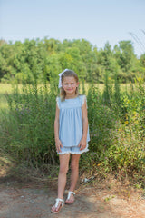 Mary Alex Shorts in Blue Gauze