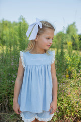 Greer Top in Blue Gauze