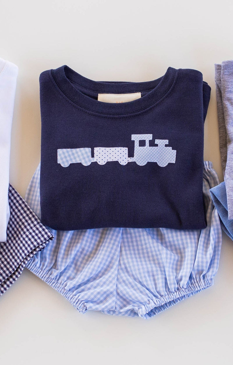 Boy Tee Long Sleeve Navy w/ Train