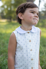 Graham Knit Shirt Sleeveless in Anchors Away Knit