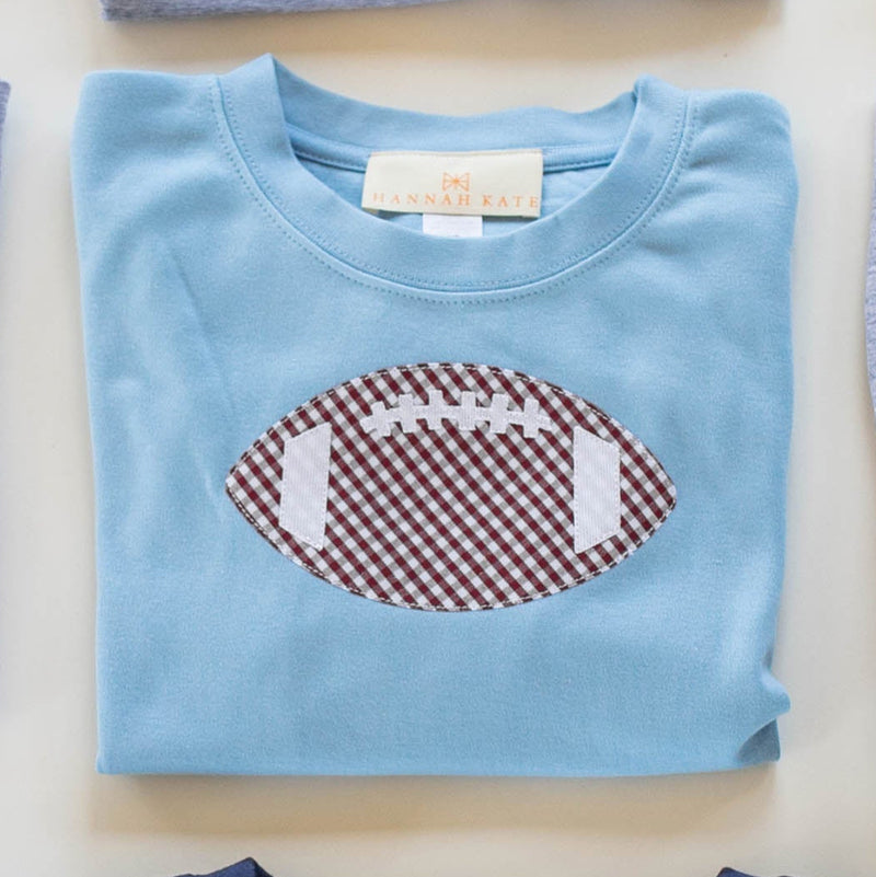 Boy Tee Long Sleeve Sky Blue w/ Football