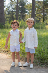 Graham Knit Shirt Sleeveless in Anchors Away Knit