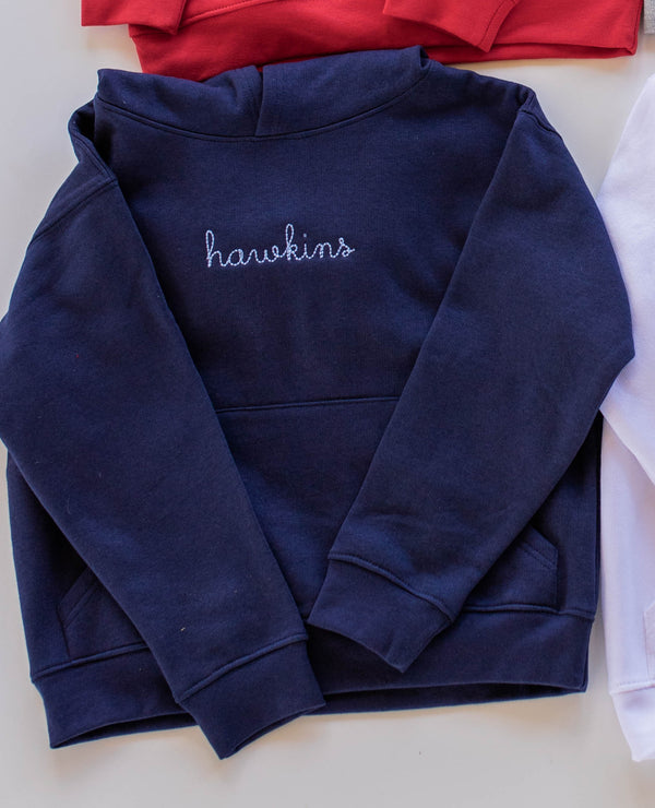 Fleece Hoodie Navy w/ Handwritten Name