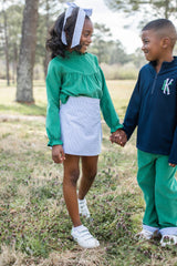 Sadie Skort in Blue Tattersall