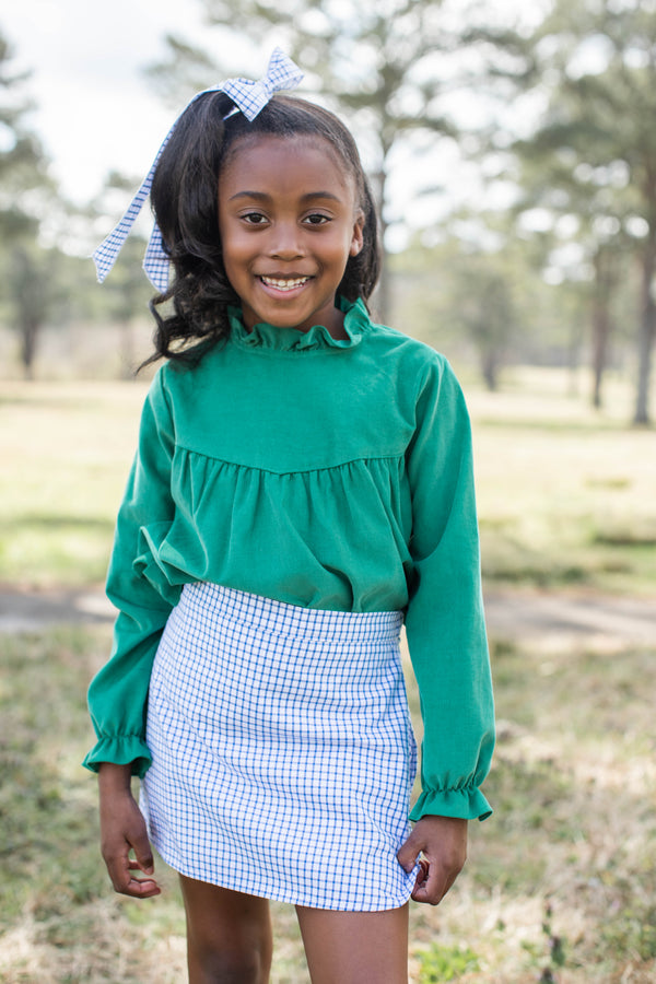 Avery Top Long Sleeve in Kelly Corduroy