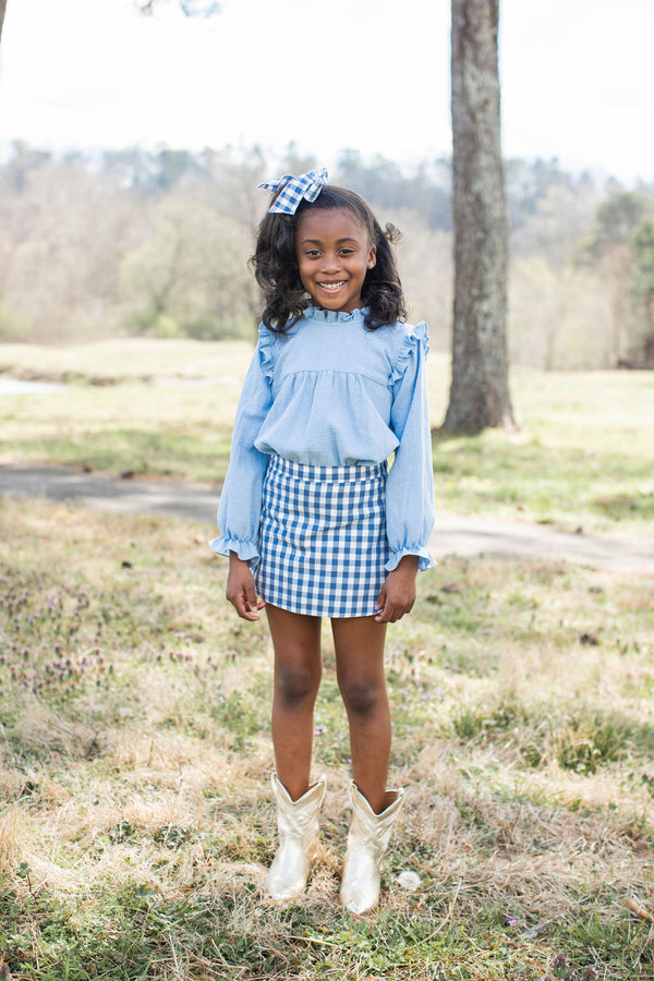 Macy Top in Blue Gauze