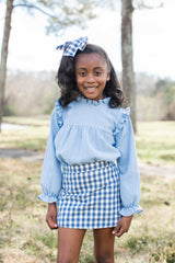 Sadie Skort in Kitchen Windowpane Blue