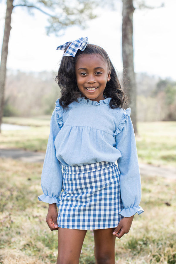 Macy Top in Blue Gauze