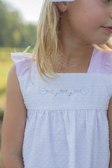Mimi Top Lined in White Swiss Dots