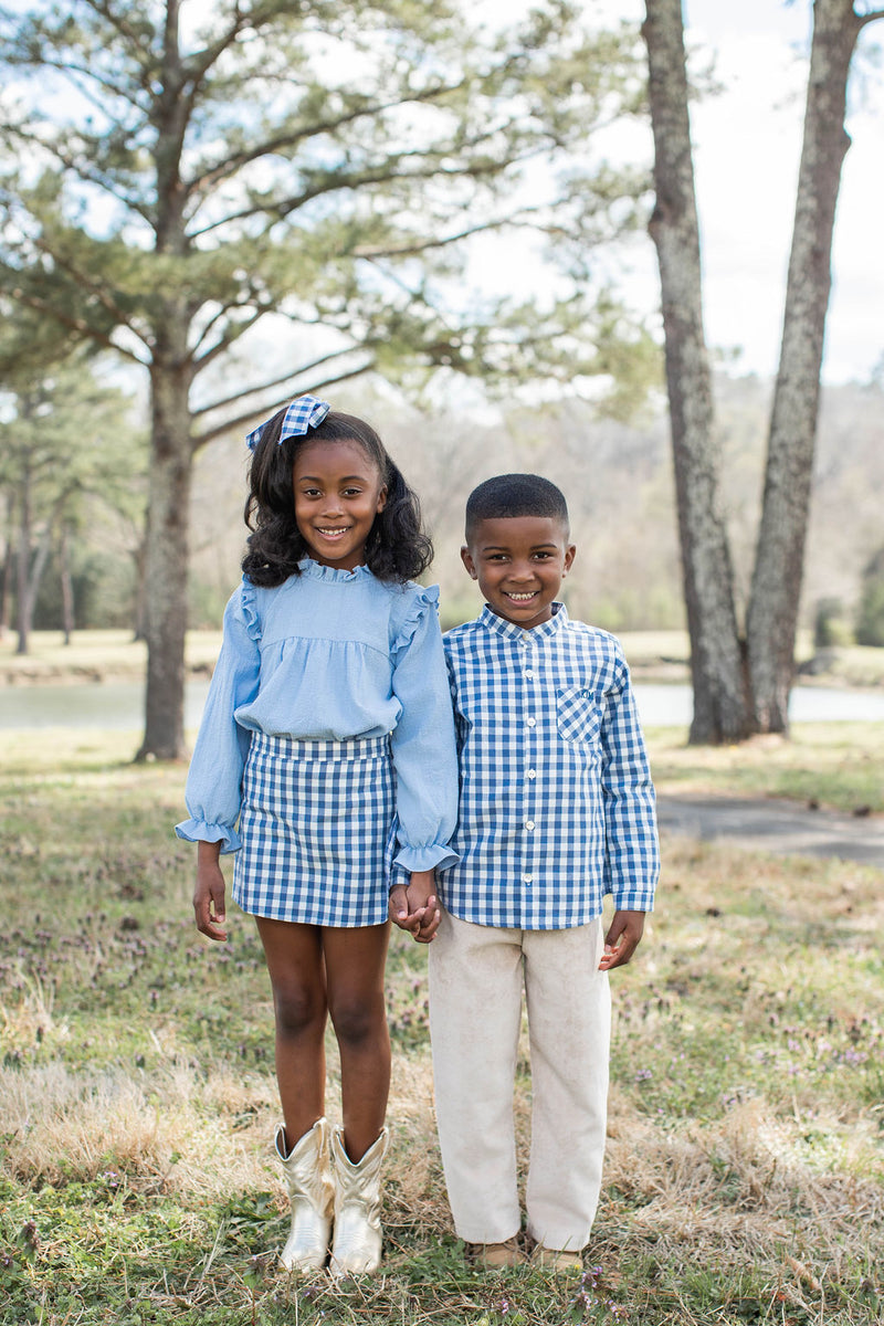 Tyson Shirt Long Sleeve in Kitchen Windowpane Blue