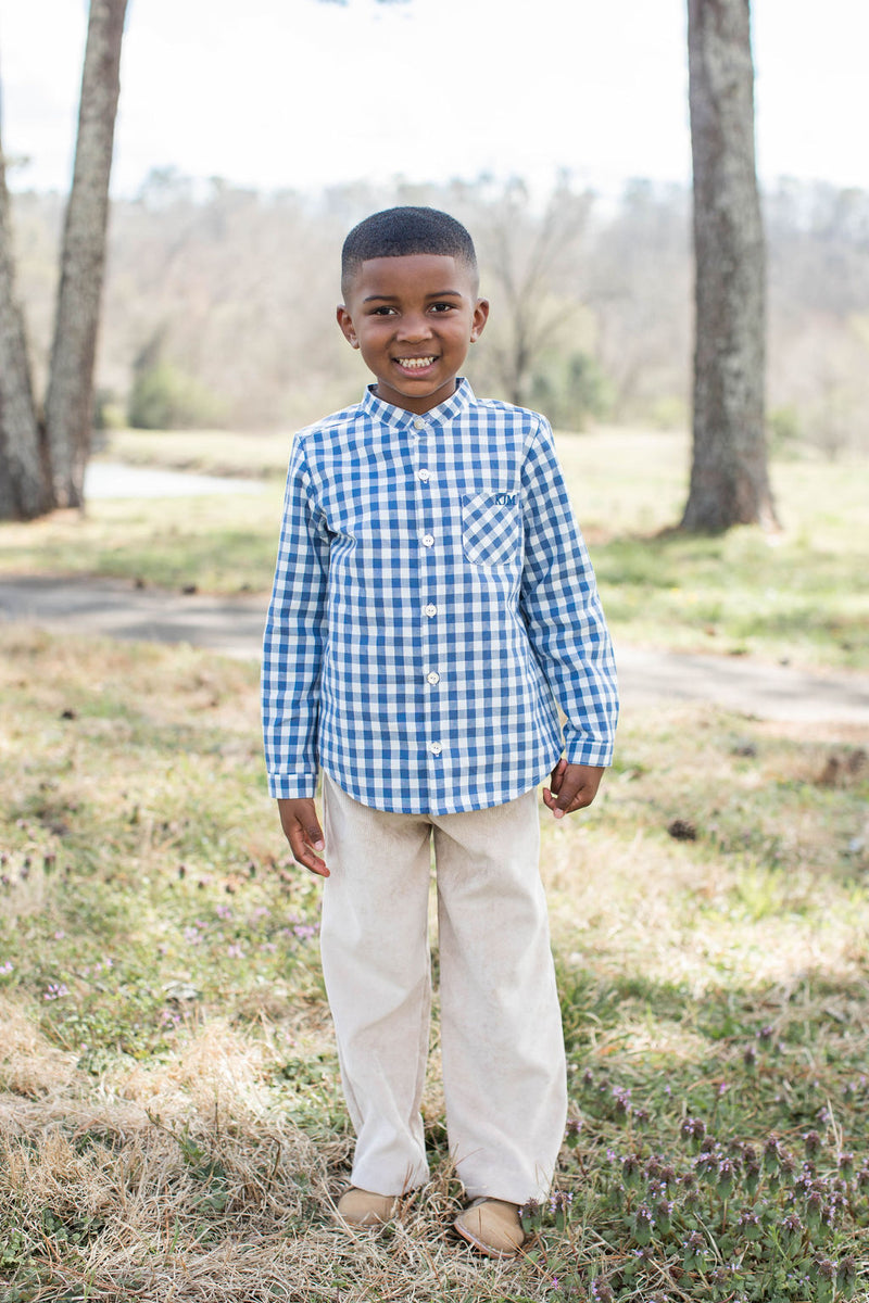 Tyson Shirt Long Sleeve in Kitchen Windowpane Blue