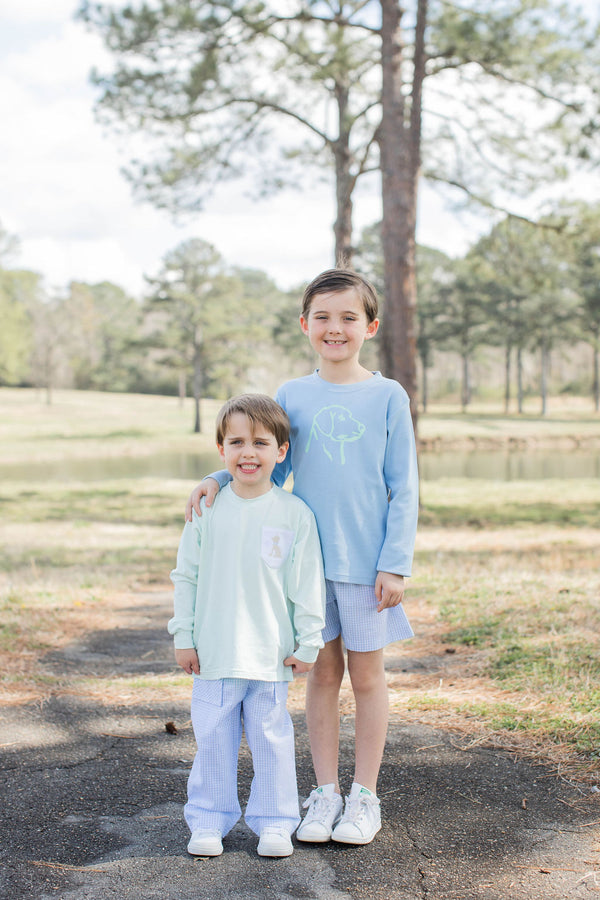 Boy Shorts in Light Blue 1/8 Check