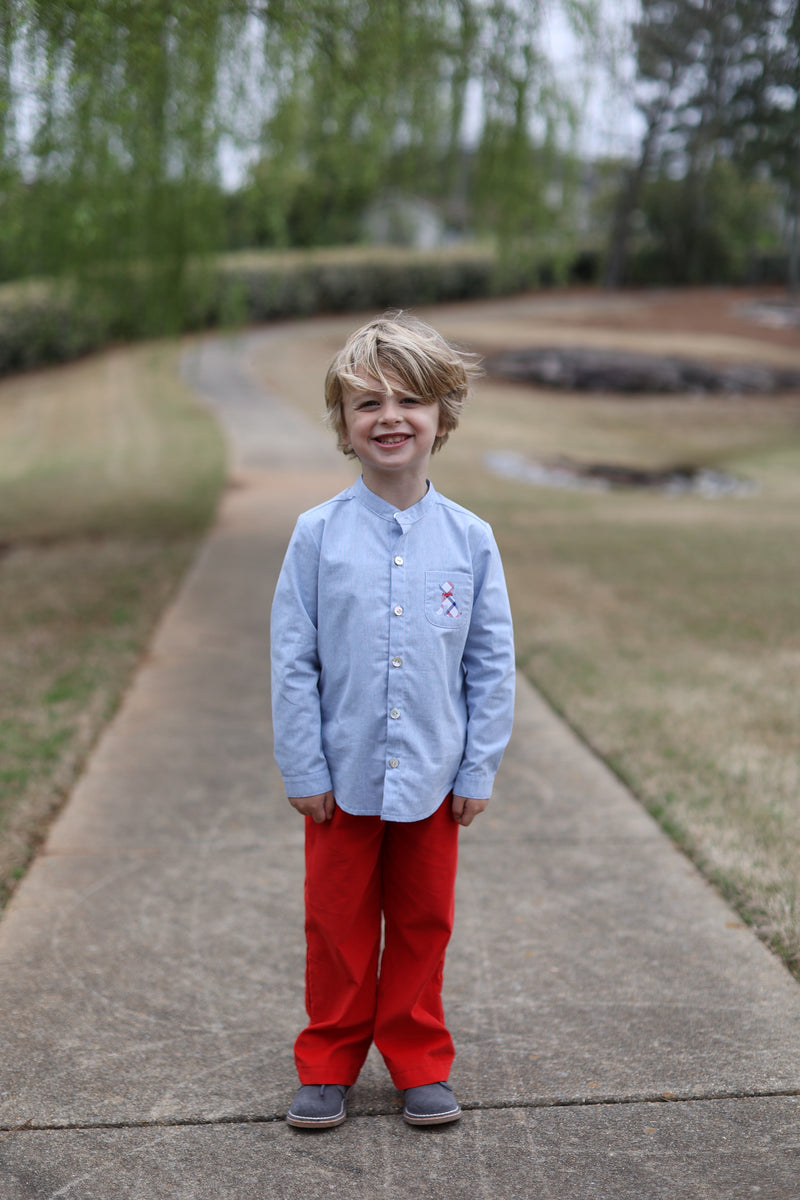 Patrick Pants in Cherry Red Corduroy