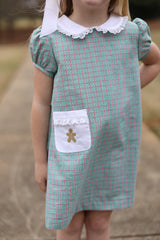 Olivia Apron Dress in Christmas Plaid