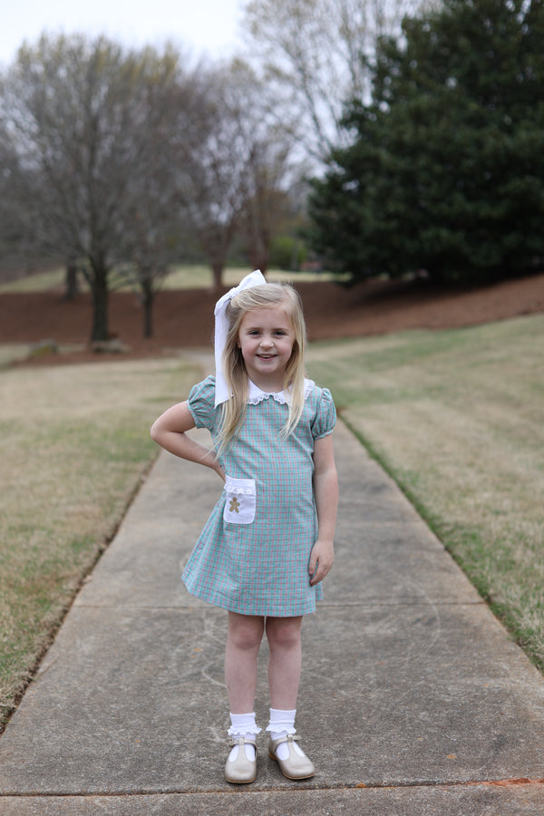 Olivia Apron Dress in Christmas Plaid