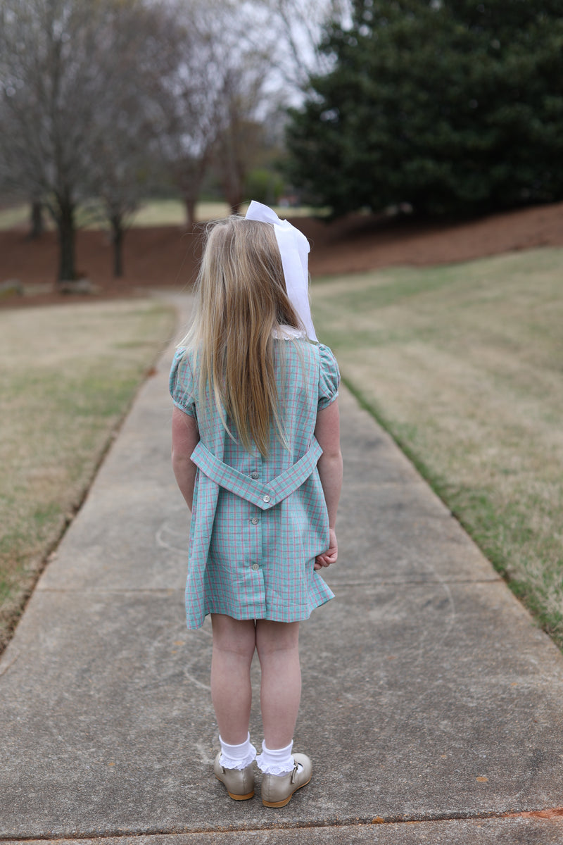 Olivia Apron Dress in Christmas Plaid