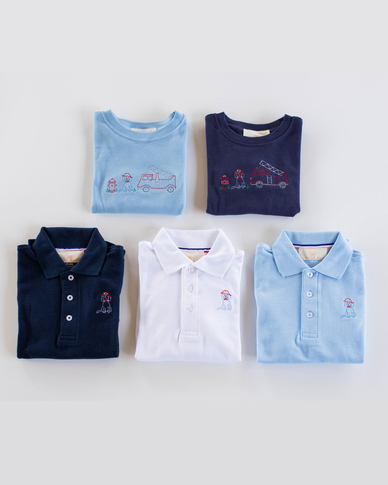 Boy Tee Long Sleeve Sky Blue w/ Rescue Pals Blue